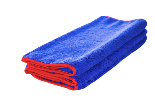 Superior Blue Microfibre towel with orange silk lining 40cm x 60 cm (3 pack)