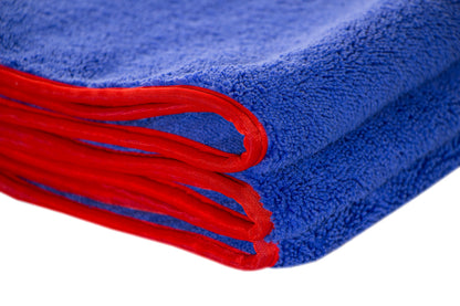 Superior Blue Microfibre towel with orange silk lining 40cm x 60 cm (3 pack)
