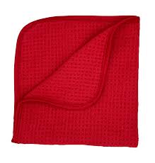 Window & glass waffle weave microfibre towel Red 60cm x 40cm